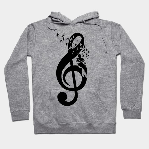 Treble Clef - Cigar Box Guitar Hoodie by barmalisiRTB